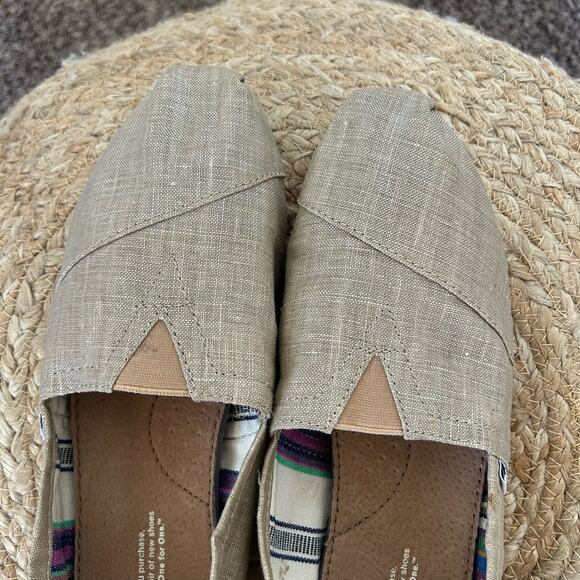 TOMS Natural Metallic Alpargatas Burlap Espadrilles size 9 - Picture 3 of 12